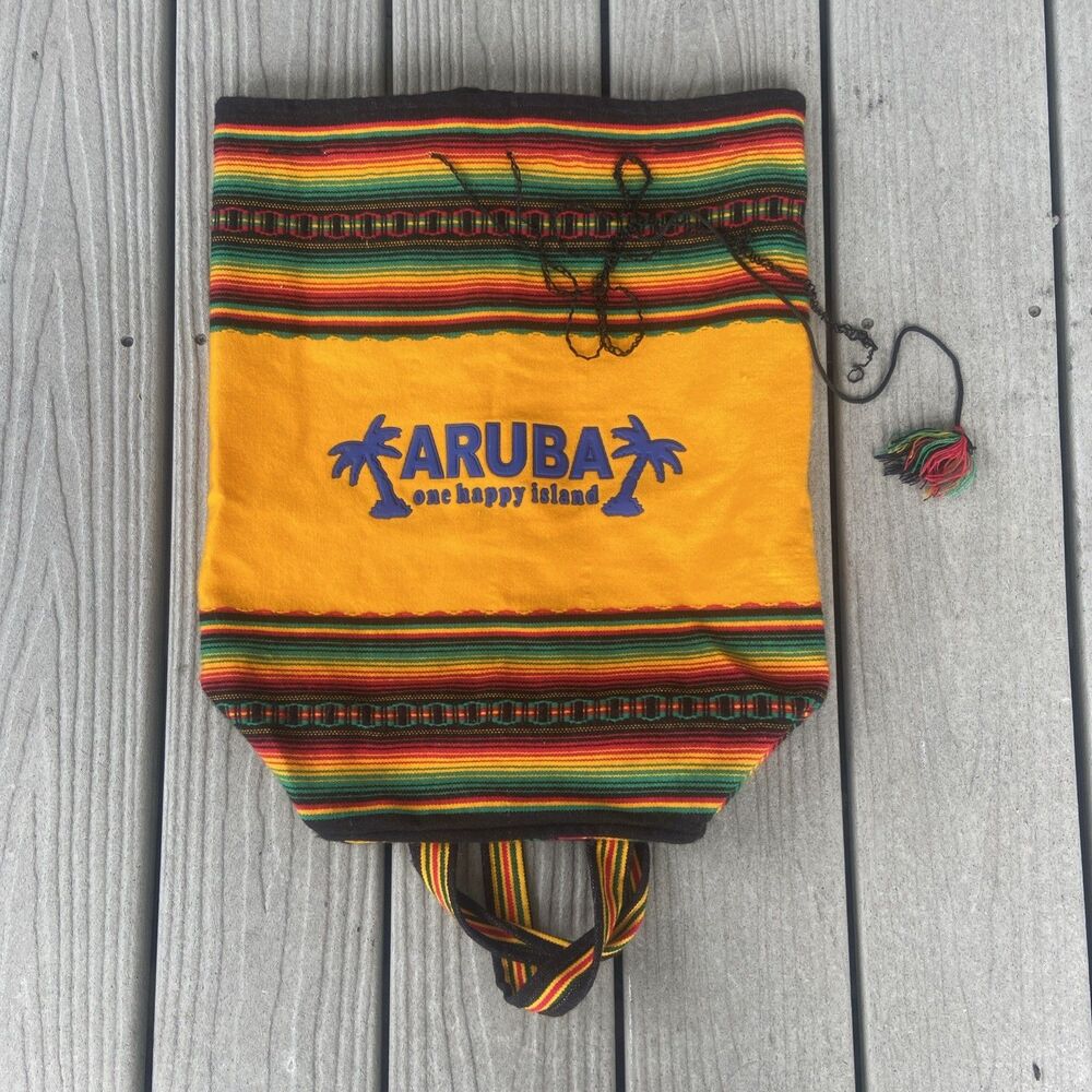 Aruba Beach Carry-On Backpack One Happy Island Two Straps Bright Colors